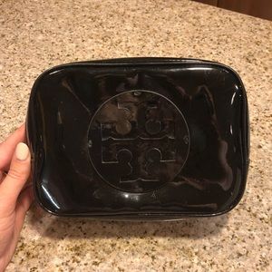 Tory Burch Black Patent Cosmetic Case